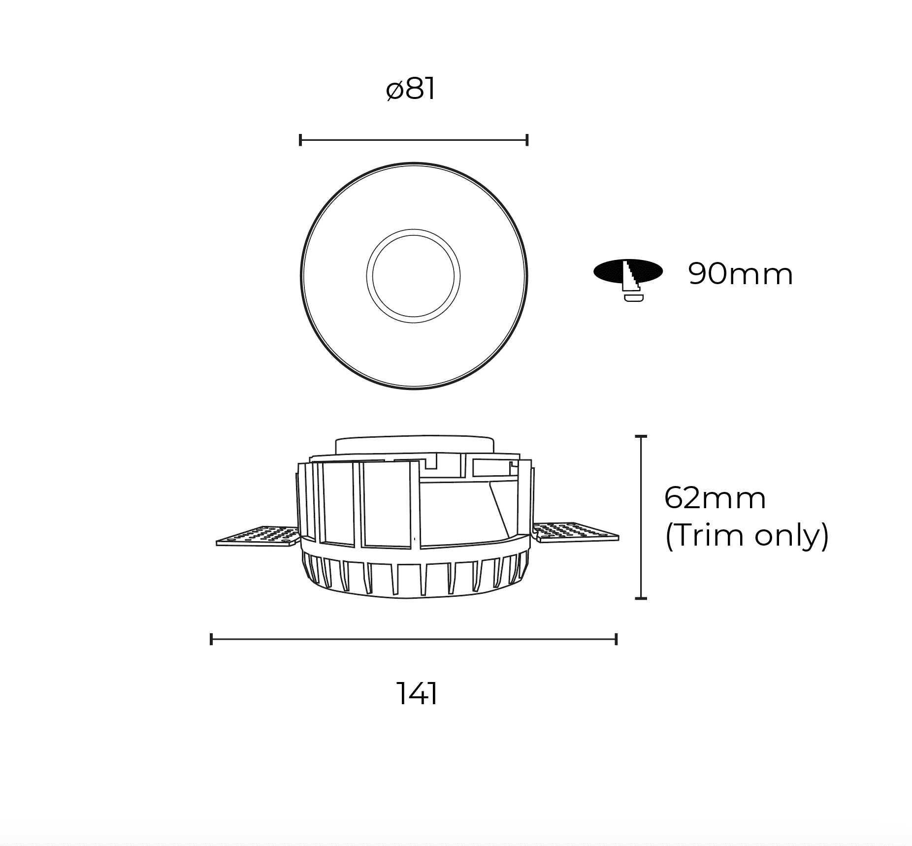 Cono Trimless Drawing